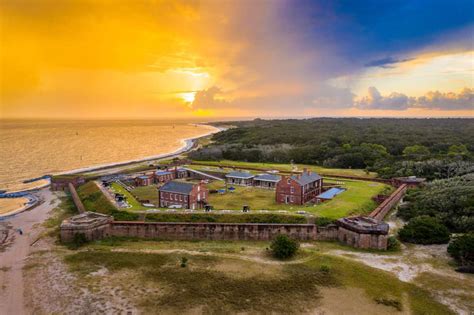 Historic fort Amelia Island at dusk